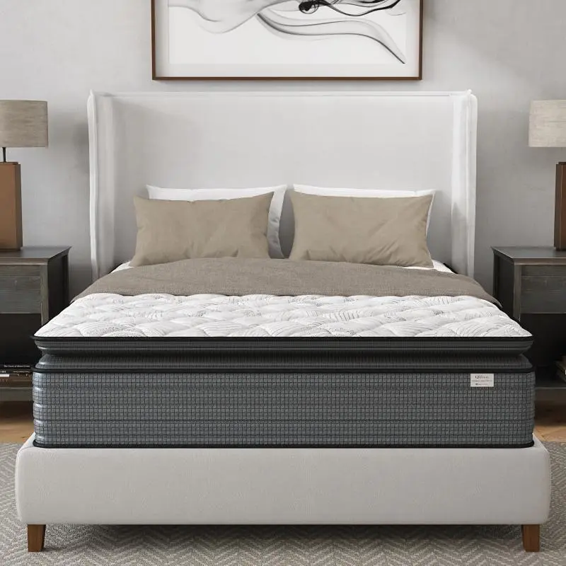 NapQueen Isabella 14-Inch Twin-XL Hybrid Pillow Top Firm Foam Mattress, CertiPUR-US Certified, Made in USA, Ergonomic Neck Support, Water Resistant, Anti-Allergic Mattresses