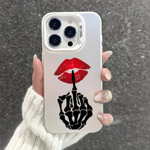 Skull Hand Lip Tattoo IPhone Case Shockproof Phone Cover Suitable for IPhone 7 8 X XR 11 12 13 14 15 16 17 Pro Max Plus Air 16E XSMAX Protective Durable Unique