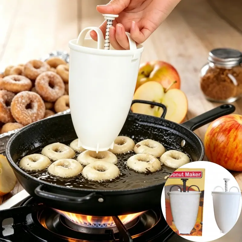 2pcs Donut Maker Waffle Mold Kitchen Accessories Plastic Baking Utensils Donut Making Cake Mold Cookie DIY Baking Tool,Home Donut Mold Press, Cake Baking Mold, Cookie Making Mold