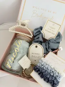 Bridesmaid Proposal Gift Box, Maid of Honor Gift, Matron of Honor Customized Glass, Wedding Present