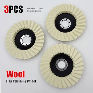 Wool Polishing Wheels Set for Angle Grinders car wax Stone Polishing Wheels - WoolBuffing Discs for Stainless Steel, Aluminum &Metal - Angle Grinder Attachment for SurfaceFinishing & Restoration Tool Accessories Wool Polishing Wheels Buffing Pads