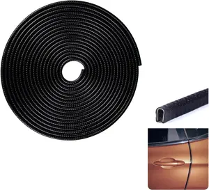 Black U-Shaped Car Door Edge Guards, 16.4Ft(5M) / 32.8Ft(10M) Rubber Seal Edge Trim with Aluminum Reinforcement, Weatherproof Anti-Collision Door Edge Molding Protector, Universal Fit for Most Cars and Vehicles, Comes with Rubber Installation Mallet