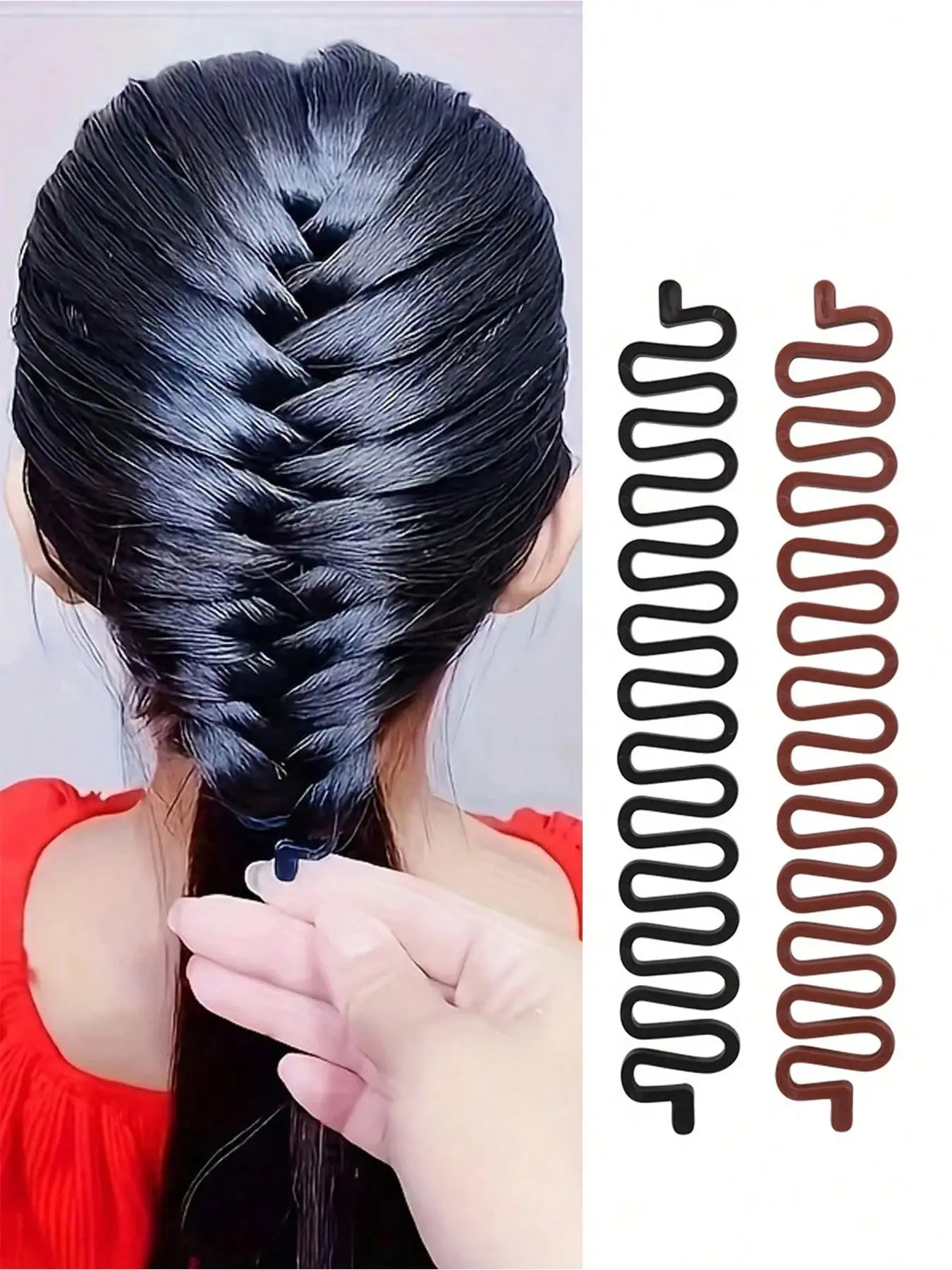 6pcs women's fashion hair braider, Fried Dough Twists braid style hair curling tool, hair braiding tools, three strand braid hair braider, fish bone braid, suitable for styling, party, dating, tourism, daily leisure hair accessories, hair styling tools