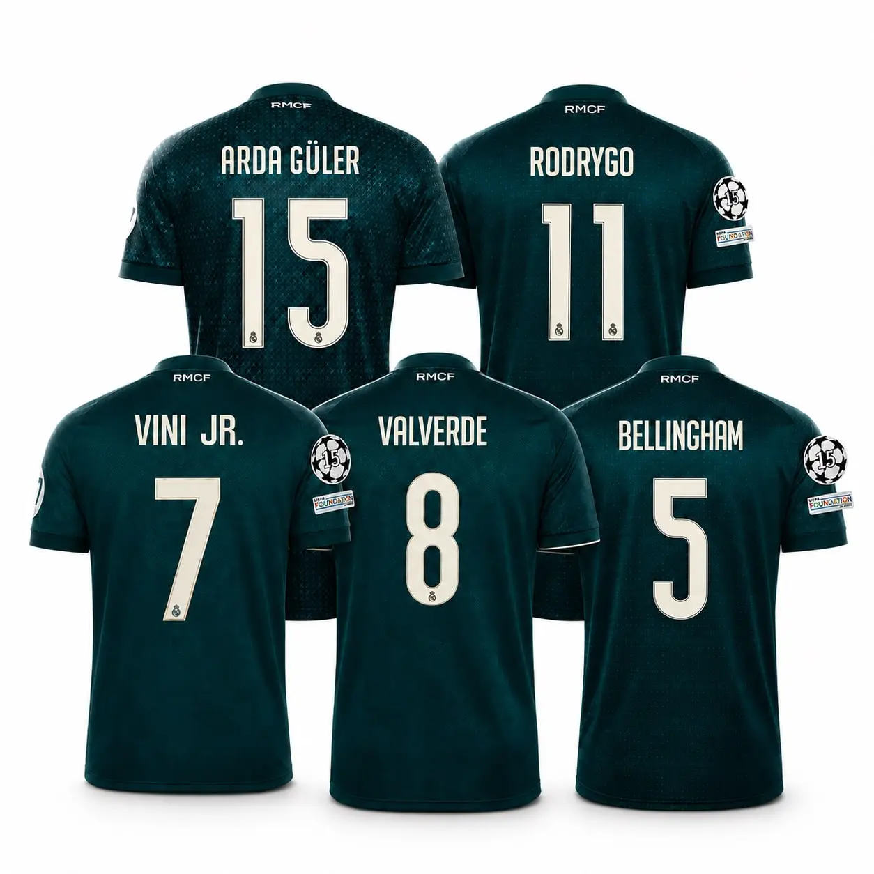 Madrid Green Away Soccer Jersey 2026/27, Unisex Football Fan Edition Shirt, Breathable Quick-Dry Short Sleeve Athletic Top, Match Day Sportswear & Streetwear for Men Women