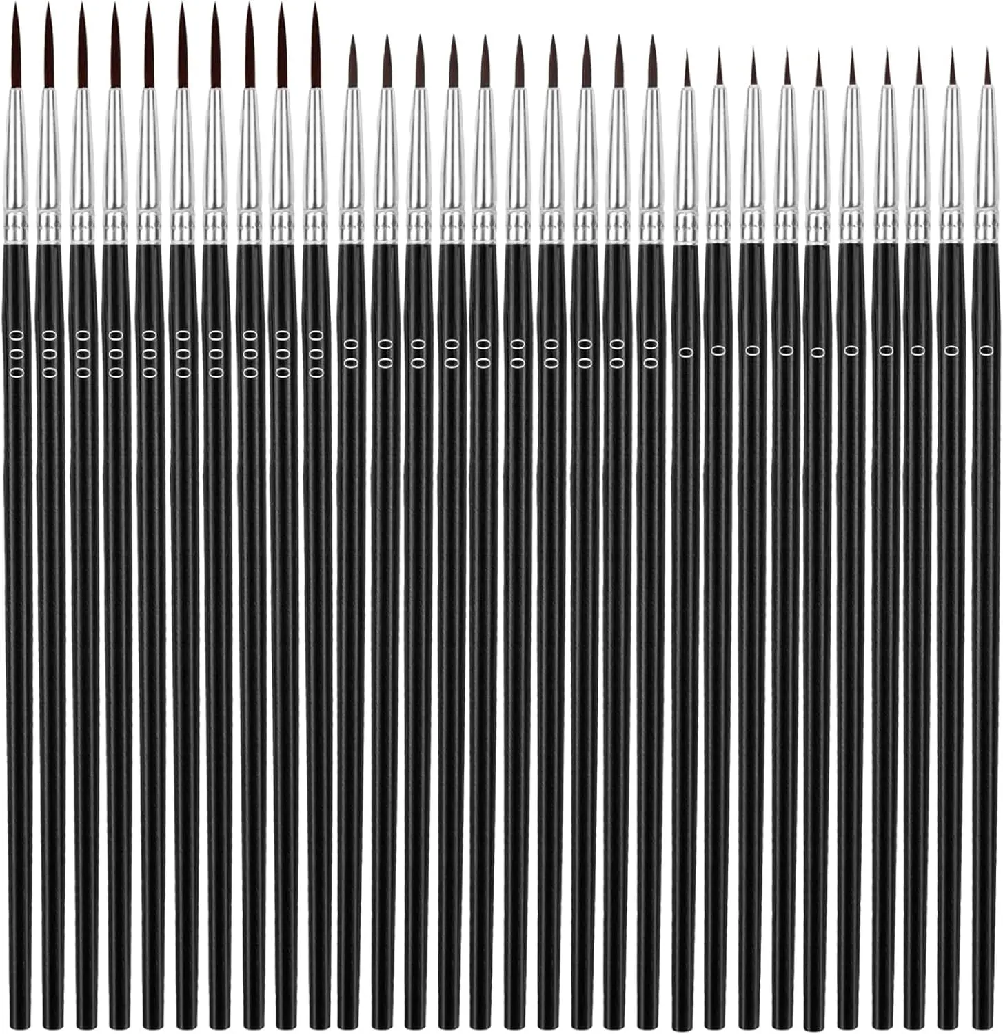 Paint Brushes Tiny Detail 30 Pcs Fine Paint Brushes Set with 3 Size #0#00#000 Liner Brush for Miniature 40k Model Crafts Watercolor Acrylics Oil, Sturdy, Thin