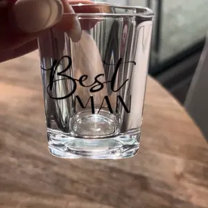 Best Man Shot Glass Groomsmen Gift Bridal Party Drinkware Personalized Wedding Accessory