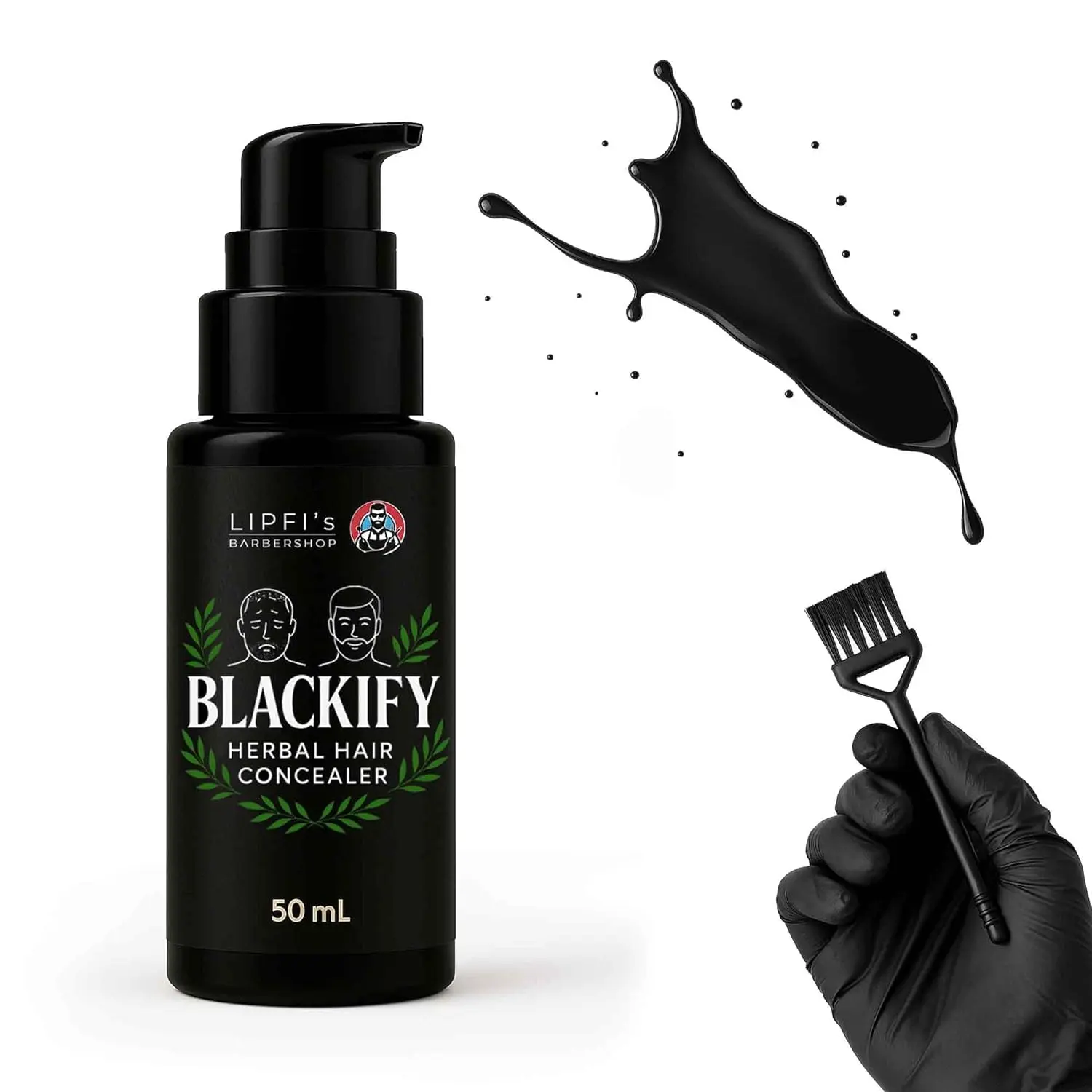 BLACKIFY – Herbal Hair Concealer for Thinning Hair and Bald Spots | Natural Long-Lasting Root Touch-Up Cream with Plant-Based Pigments | Vegan-Friendly Hair Filler for Men and Women