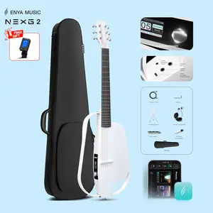 【Enya NEXG 2/Basic Acoustic-Electric Guitar】Carbon Fiber Travel Smart Audio Guitar with 50W Wireless Speaker, Wireless Microphone, Hi-Fi Monitor Earphones, Footswitch, Charging Stand, and Gigbag  Christmas Gift, TikTokShopHolidayHaul