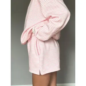 Light Pink and White Big Striped Shorts