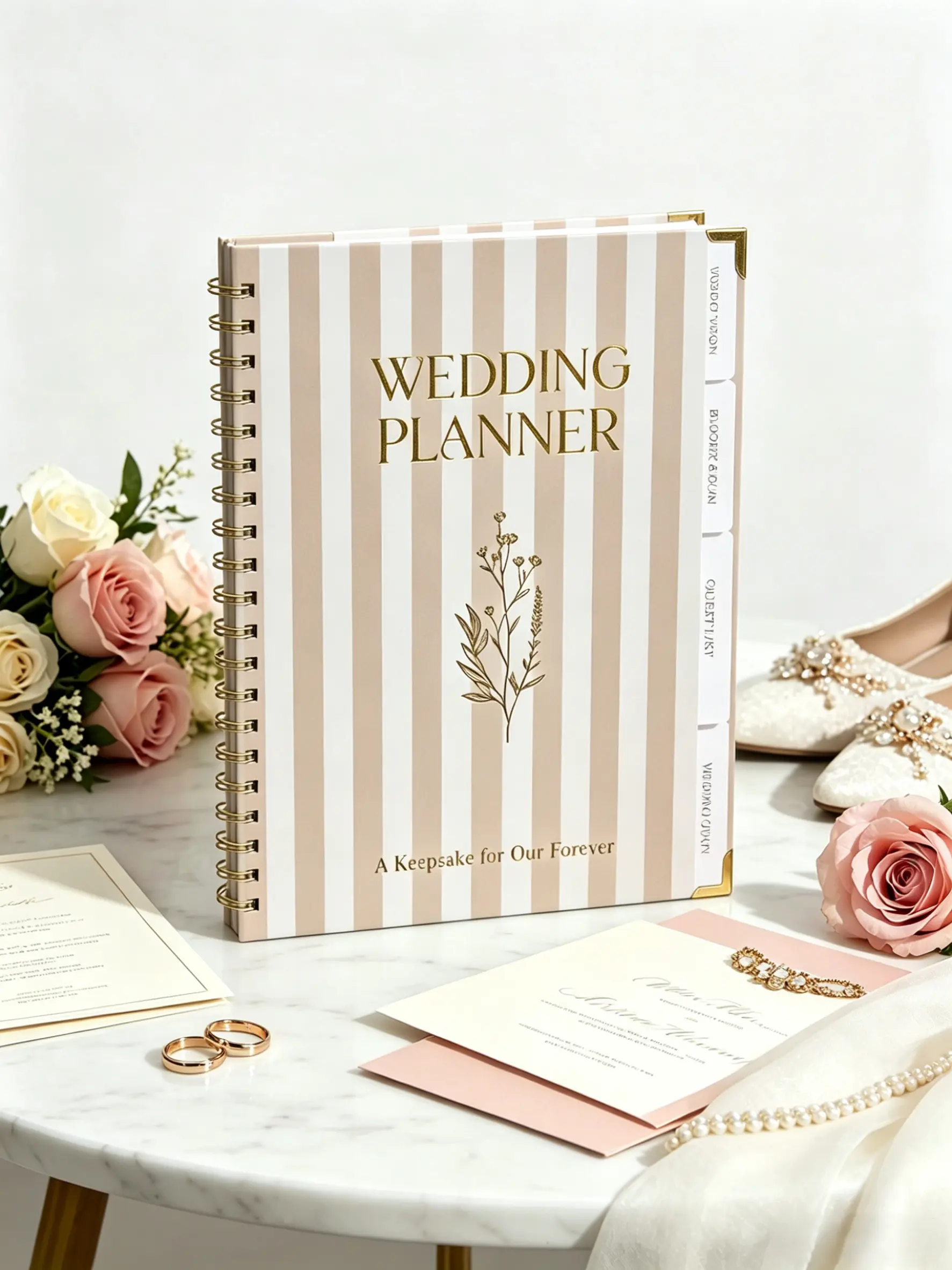 Wedding Planner Binder & Organizer - Wedding Gifts, Engagement Gifts for Newly Engaged Couples, with Budget Planning & Expense Tracking, Comprehensive Checklists, Elegant Design