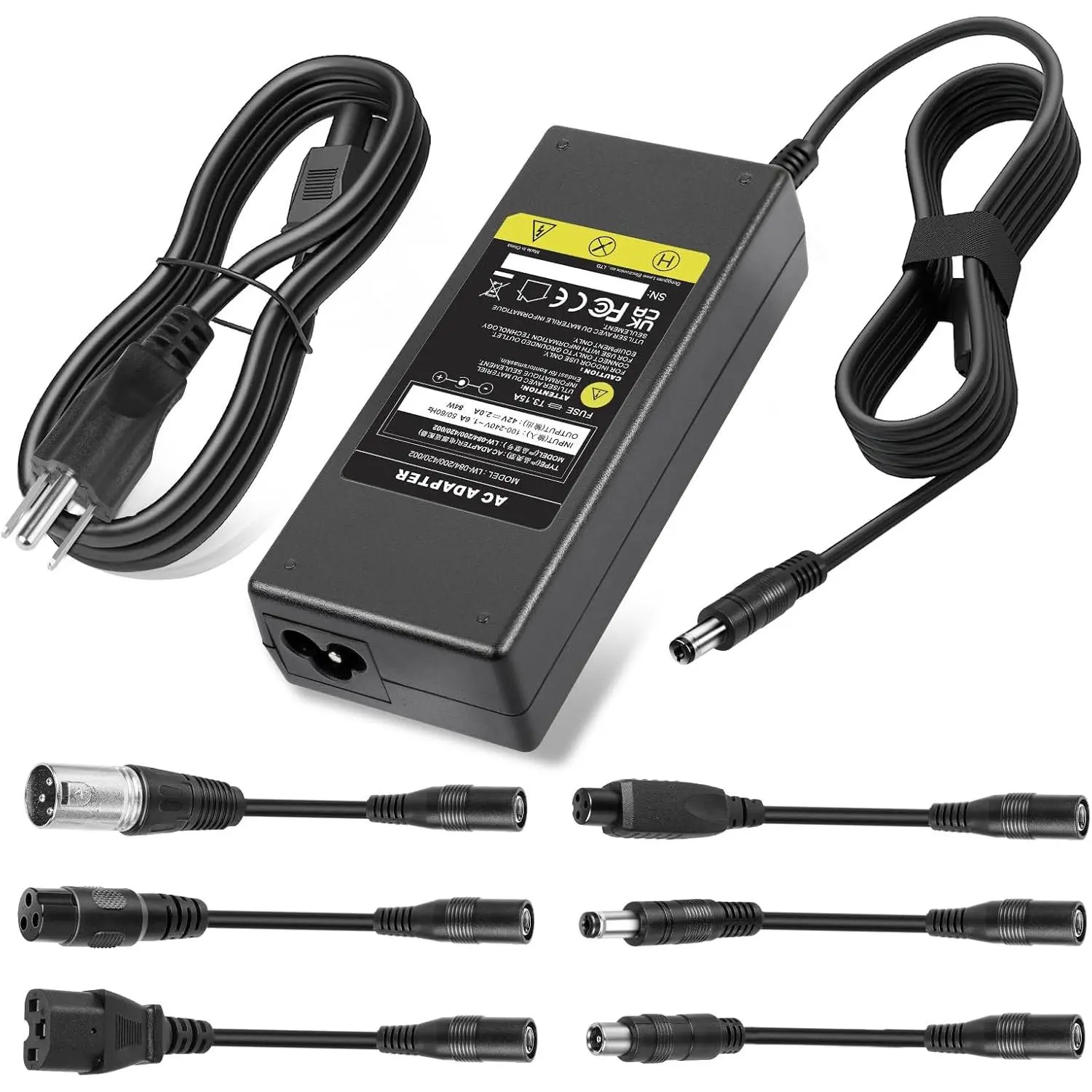 42V 2A Universal Scooter Charger with 7 Connections, 7 in 1 for Jetson, Gotrax Bike Electric Scooter, ninebot Electric Scooter Charger for 36V 10S Li-ion .