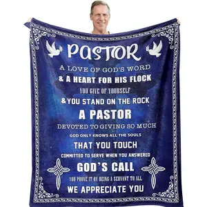 Pastor Appreciation Gifts, Pastor Gifts, Pastor Blanket 50"X60", Pastors Gift for Men, Unique Pastor Gifts, Thank You Gift for Pastors, Pastor Christian Gift, Retirement Gifts for Pastor