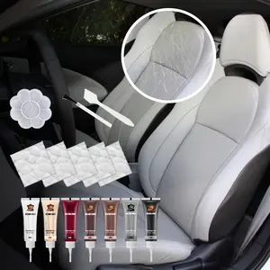 Automotive Leather Seat Repair Paste with 6 Color Options & Application Tools for Car Seat Restoration and Scratch Filling