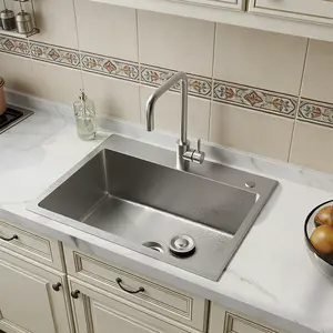 24in Stainless Steel Washing Sink w/ Faucet Hoses and Drain Head Only(Update)