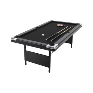 Portable 7FT Folding Pool Table for Sports Fans – Complete Billiard Set with Balls, 2 Cues, Chalk, Felt Brush – Perfect for Family Game Room, Basement, Man Cave, Garage