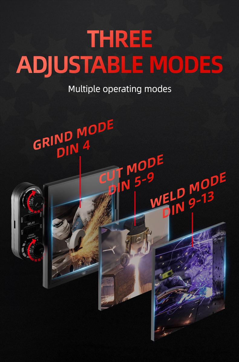 ANDELI MONERDB 4LED 3.94x3.74 Auto Darkening Welding Helmet with True Color Large Viewing Screen 6 Arc Sensors for MIG TIG ARC CUT Welding Heavy Duty Weldingmask Weldingcap