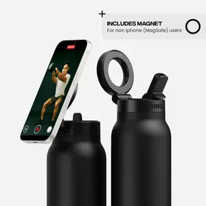 Ringo Pro - The Original Premium Water Bottle + MagSafe phone mount. Take Videos, Photos, Watch Movies, Facetime and Navigate from the car cupholder. Magnetic Tripod With Additional metal ringo so it works with all phones or tablets