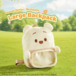 Disney Winnie the Pooh Series Large Backpack – Ita Bag Style, Spacious Main Compartment, Perfect for Displaying Pins & Badges, Cute Casual Daypack for Daily Use! Summer Vibes