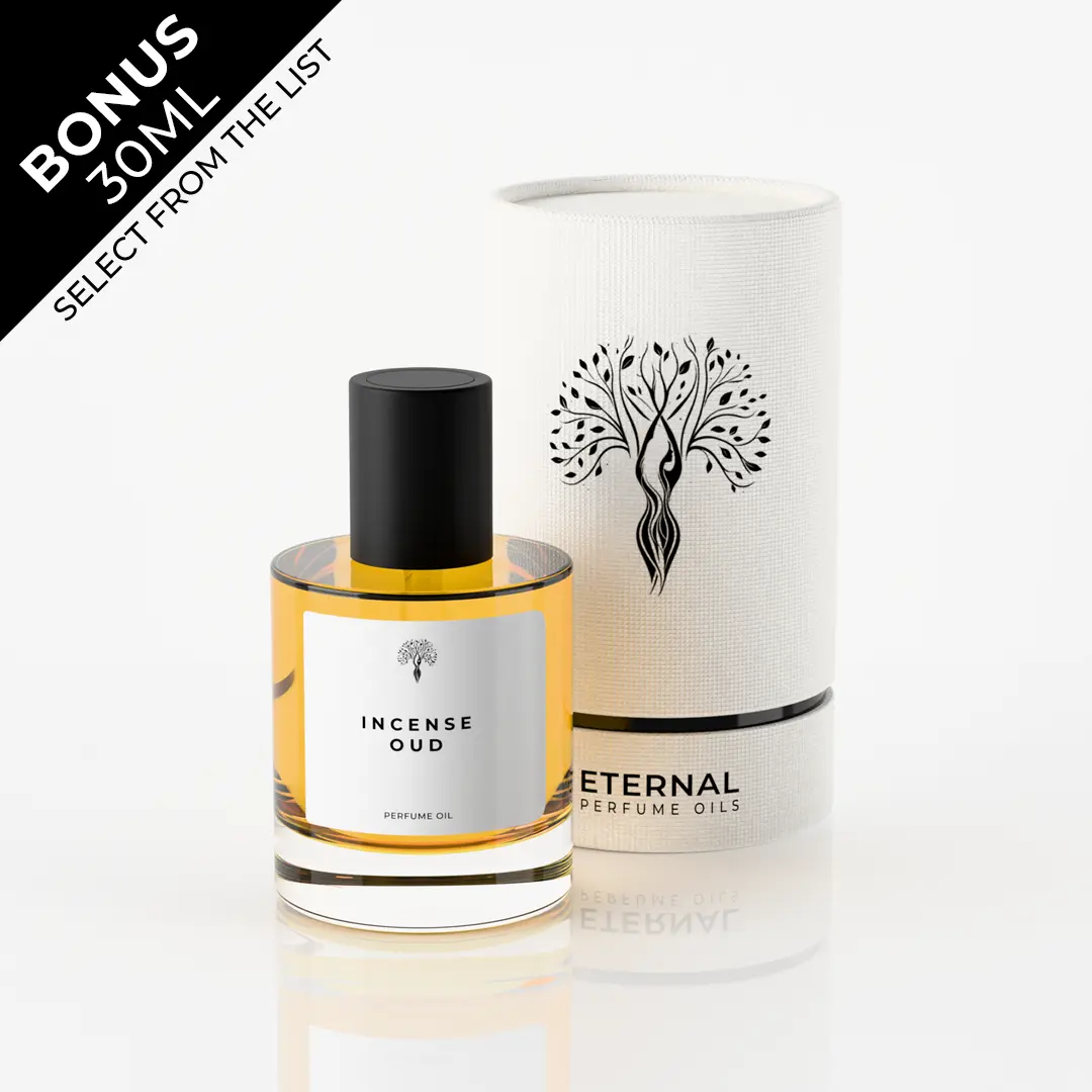 Eternal Perfume Oils - Incense Oud Perfume Oil, Rich & Long-Lasting Unisex Scent - 50ml with Bonus 30ml Bottle of Your Choice