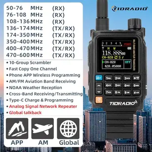 New TIDRADIO H3 Plus HAM radio Walkie Talkie Repeater Upgraded Bluetooth Features Air Band Long Range Radio Wireless Programming