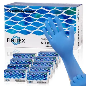 FINITEX 4Mil Blue Nitrile Gloves, 100pcs Disposable Powder-free for Food Cook Cleaning Inspection Household Washing Medical Exam Gloves,Spring MothersDay Holiday Love Gifts