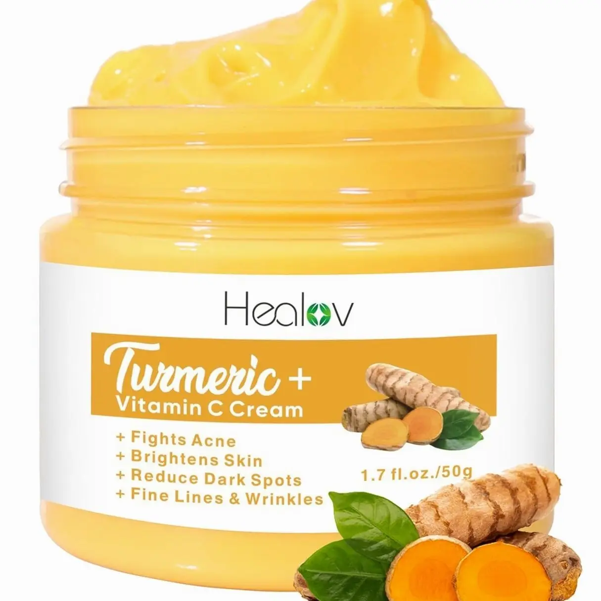 Turmeric Face Cream for Face & Body - All Natural Turmeric Skin Brightening Lotion - Turmeric Cleanses Skin, Fights Acne, Evens Tone, Fades Scars, Sun Damage, & Age Spots - Pure Turmeric Cream Healing