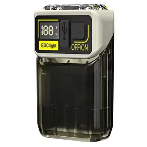 LumiBeam – Mini Digital Display LED Work Light – Rotating Pen Holder – Magnetic & Rechargeable – Ideal Keychain Light for Everyday Carry & Outdoor Adventures