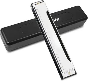 Blues Harmonic Mouth Organ 24 Hole C Key with Case Diatonic Harmonica for Beginner, Students, Professional Player, Adult, Friends,