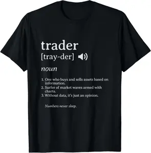 100% Cotton Trader Definition Funny Stock Market Design T-Shirt