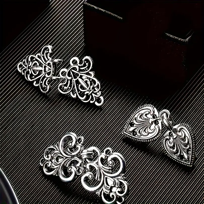 graduation gift - 3pcs Vintage Sweater Clip Set for Women - Elegant Cardigan & Dress Clasp, Scarf Fasteners, Shawl Pins, and Collar Clips for Dresses & Knitwear Accessories, Silvery-Tone Metal Brooches