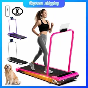 [New Arrival Adjustable Incline]Electric Folding Treadmill with Handrail, Low-Noise Motor – 265lbs Weight Capacity Spacious Belt Walking Pad, Dual Shock Absorption, Remote Control & Wheels for Easy Moving – Includes Free Resistance Bands and Remote