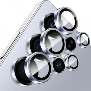 US-CASE - 3D Metal lens Ring For Samsung Galaxy S25 Ultra S 25 Plus Camera Protection S25Ultra Tempered Glass Cover SamsungS25 FE Edge 5G