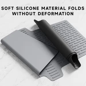 Divider Mat, Sink Saddle,  No Smell, Never Stain, Ultra Soft, Silicone Protector,Silicone Sink Divider Mat, Durable Sink Saddle Pad with No Suction Cup, Kitchen Divided Sink Protector Mat for Glassware Dishes, Easy to Clean and No Smell, SummerEssentials