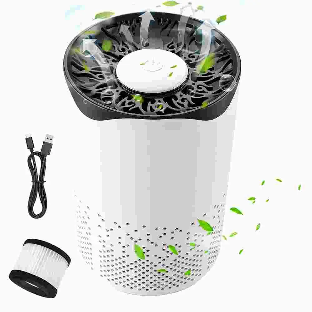 Compact Small-Size Mini HEPA Air Purifier with HEPA Filter, USB-Powered Desktop Air Cleaner for Bedroom, Car, Odor Removal & Allergen Elimination