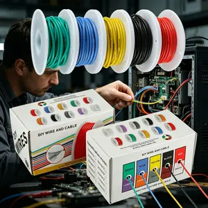 1 set 16/18/20/22/24/26/28/30 AWG Solid Core Wire Each 5 Colors Flexible 16-30 Gauge Hook up Wire Kit Electrical Tinned Copper