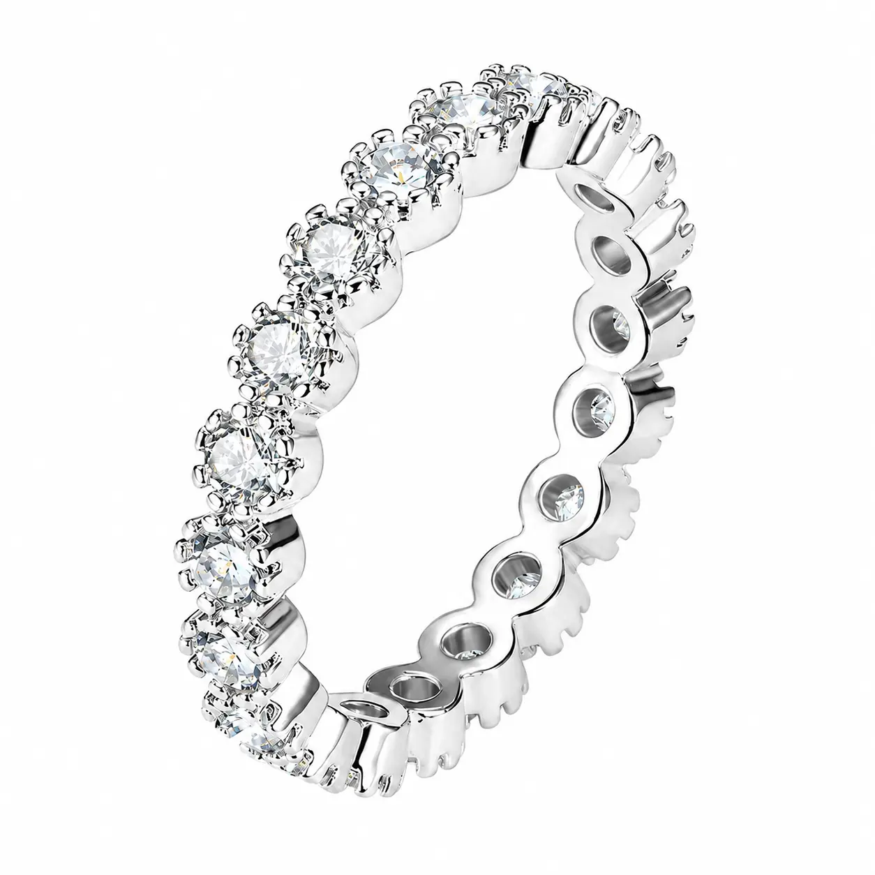 1.2ctw D Color Moissanite Full Eternity Ring - 2.5mm Diamond Tester Passing Stackable Band, Anniversary Gift for Women