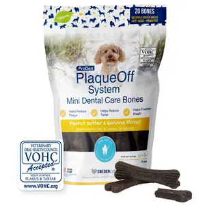 ProDen PlaqueOff - Mini Dental Care Bones - Peanut Butter & Banana Flavor