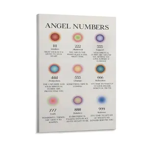 All Angel Numbers Classic Posters, Wall Decor, Office And Kids Room Art, Inspirational Gift Idea, Numerology Wall Art. Poster Canvas Wall Art For Bedroom Decor Bar Office Room Decor Gift