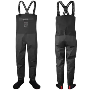 Navis Extremedry Waterproof Fishing Bib Pants - Durable Waders & Rain Workwear Chest Stocking Foot Wader with 3M Reflective Elements and YKK Zipper