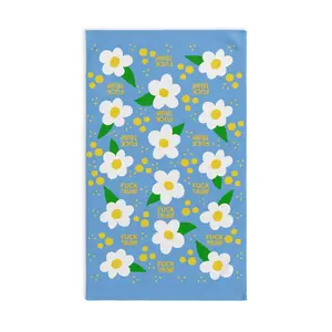 Slightly Subtle Daisy Blue Hand Towel Print Cotton