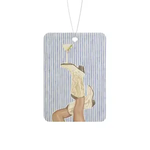 Rainbow Summer Blue Cowgirl Love Martini Cowgirl Boot Girl Freshie Car Air Freshener Hanging Car Decoration
