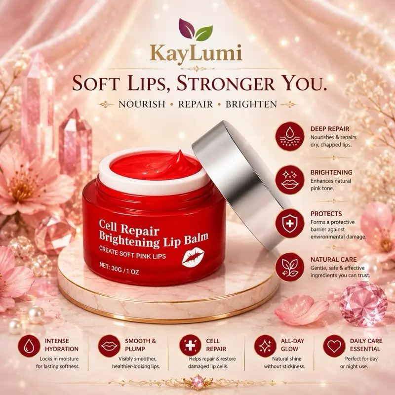 Cell Repair Brightening Lip Balm - 30g/1oz Gentle Daily Moisturizer, Soft Pink Enhancer, Skincare Lip Treatment Cosmetic