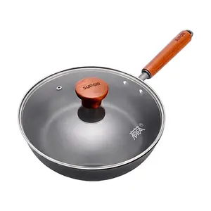 SUPOR 26CM Cast Iron Skillet - Titanium Non-stick, No Coating, PFOA-Free, Pre-seasoned for Healthy Cooking