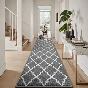 Entryway Runner Rug, Washable Non Slip Floor Mat with Rubber Backing for Hallway Kitchen Garage Laundry Room