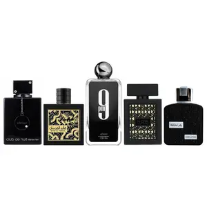 RAMZ LATTAFA SILVER+Afnan 9PM +RAVE NOW BLACK (MEN)+ CLUB DE NUIT INTENSE (men) + QAED AL FURSAN - Fragrance Gift Bundle