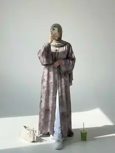 New Design Muslim Women Printed Long Cardigan Open Front Abaya, Elegant Comfortable Design, Perfect for Daily Wear, No Hijab Included