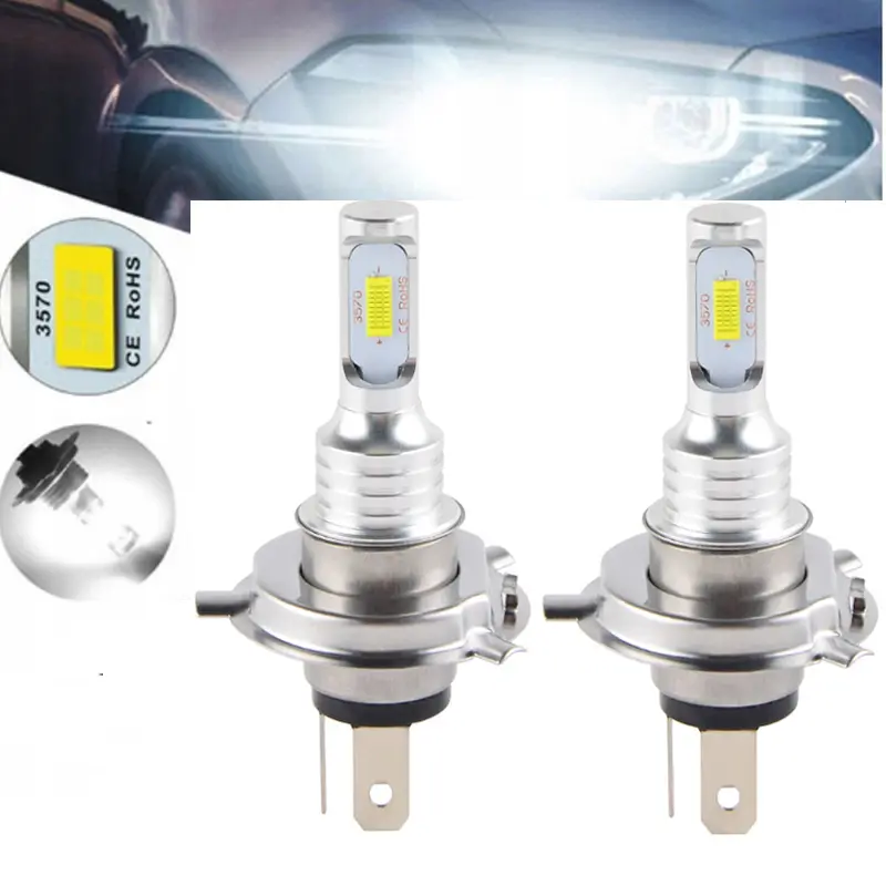 2pcs H4 LED Headlight Bulb Car Lamp Light White 6000K, Easy Installation, Plug and Play
