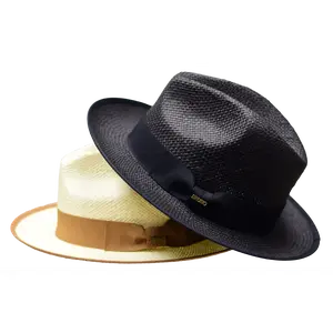 Panama Collection Fedora Handwoven Natural Straw Hat with 2.75" Snap Brim Adjustable Fit for Summer Style