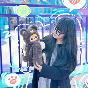 BabyThree  little Bear Backpack Plush doll Box，Bunny Plush Dolls，Soft Furry Collectibles，Backpack or clothing decoration，Stuffed Animal