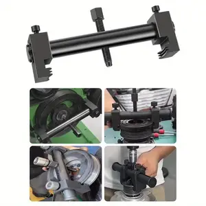A heavy-duty steel crankshaft pulley disassembly tool with adjustable arms and a sturdy grip is suitable for disassembling pulleys, steering wheels, and generator pulleys